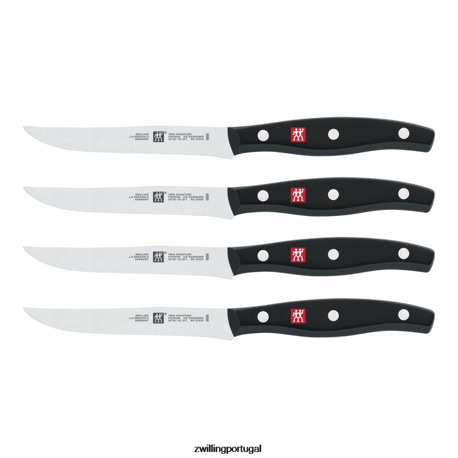 Zwilling talheres 442PVP149 assinatura dupla 4 peças, conjunto de facas para bife