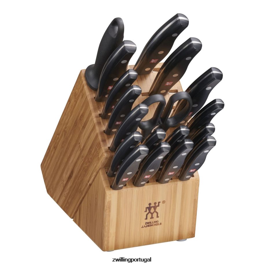 Zwilling talheres 442PVP360 assinatura dupla 19 peças, conjunto de bloco de faca