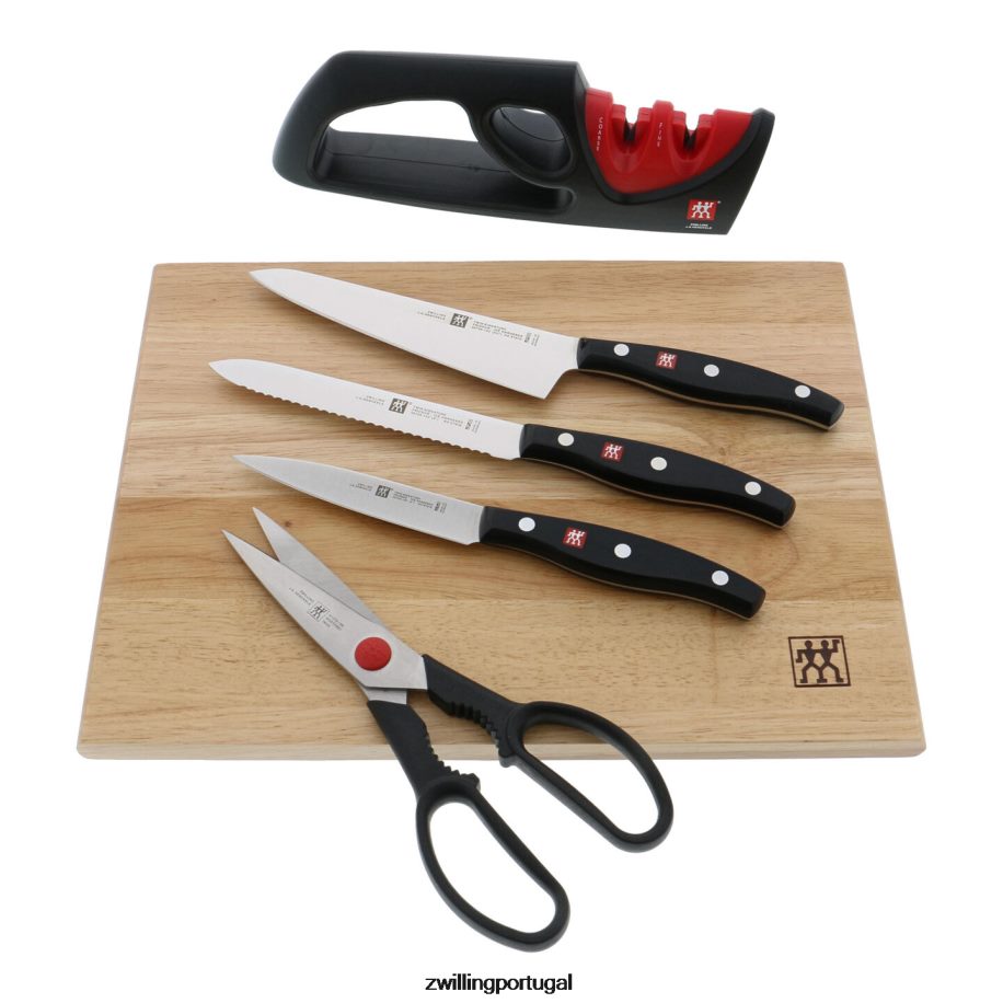 Zwilling talheres 442PVP404 assinatura dupla 6 peças, conjunto de tábuas de corte