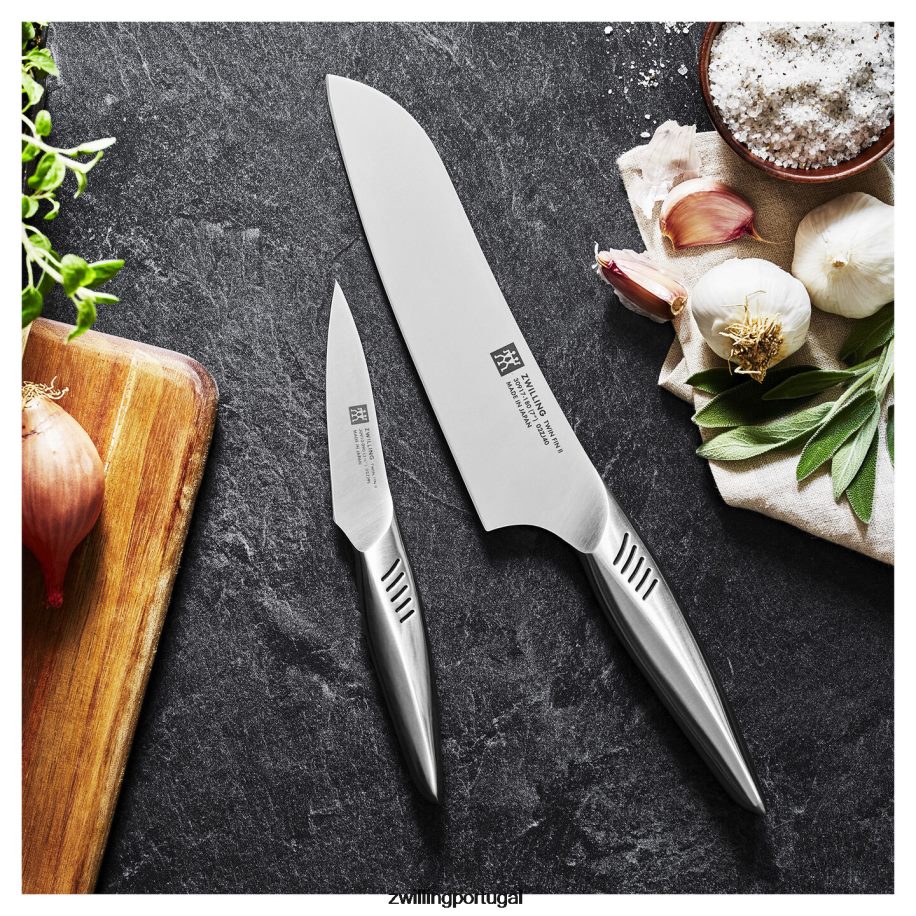 Zwilling talheres 442PVP414 twin fin ii 2 peças, conjunto de itens essenciais de cozinha