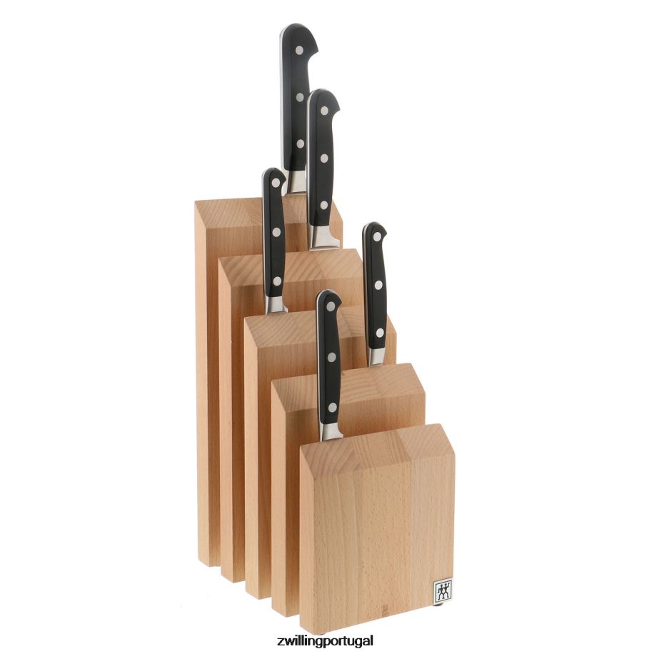Zwilling talheres 442PVP190 madeira de faia para armazenamento, madeira de faia, bloco magnético italiano vertical - natural