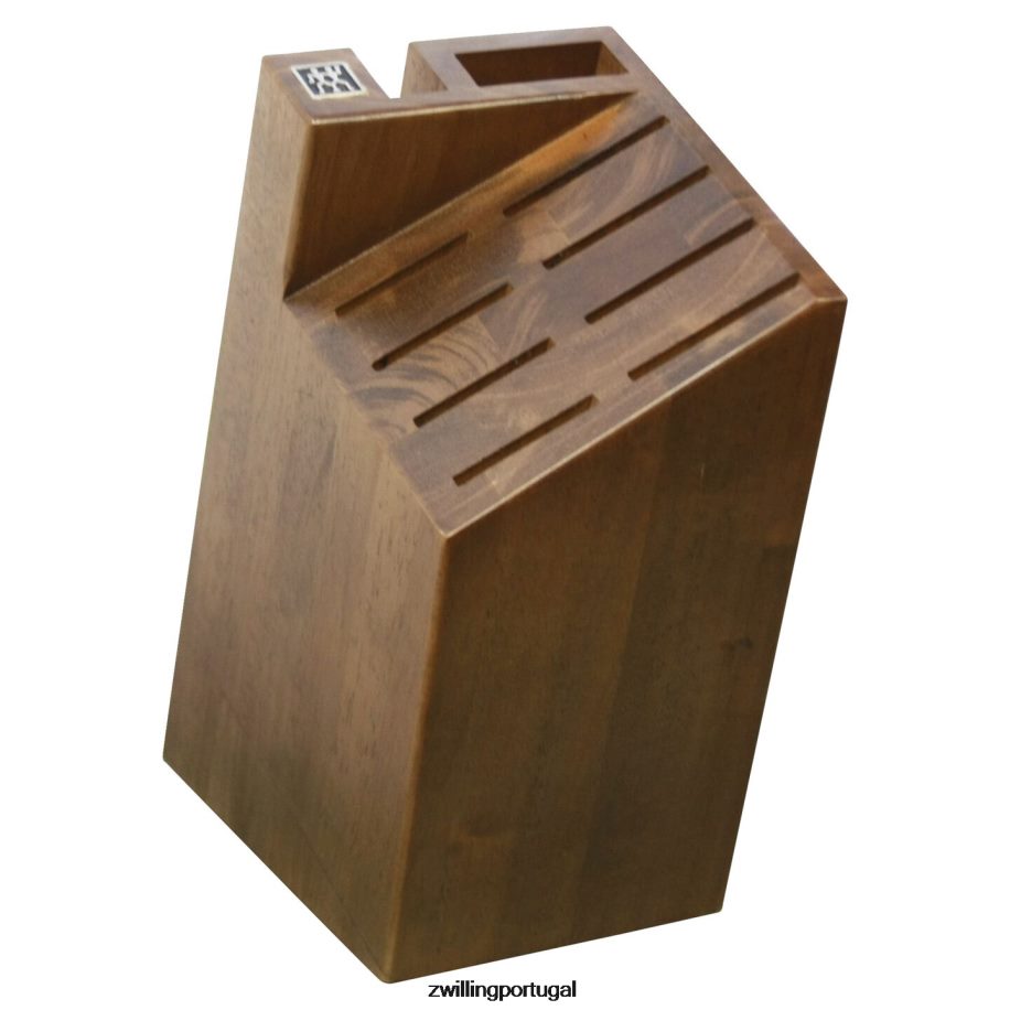 Zwilling talheres 442PVP192 armazenamento de nogueira, nogueira, bloco de faca profissional vazio