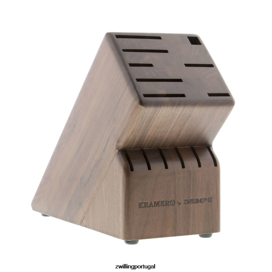Zwilling talheres 442PVP201 armazenamento de nogueira, noz, bloco de faca bob kramer vazio