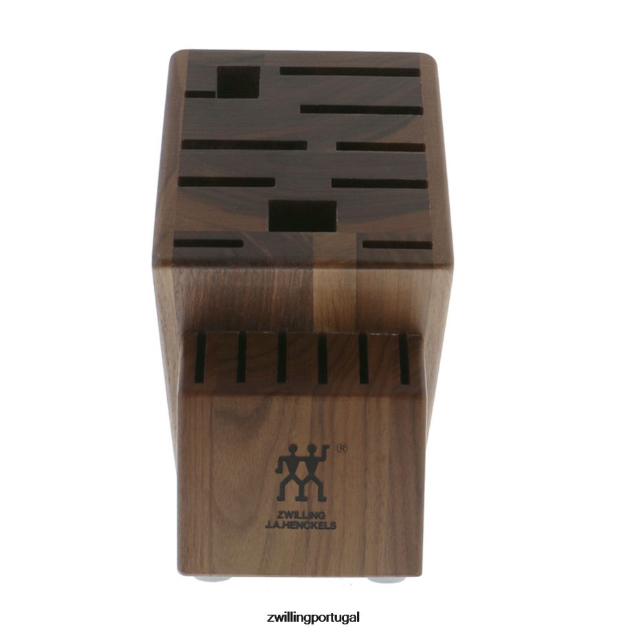 Zwilling talheres 442PVP205 armazenamento de nogueira, nogueira, bloco de facas duplo vazio