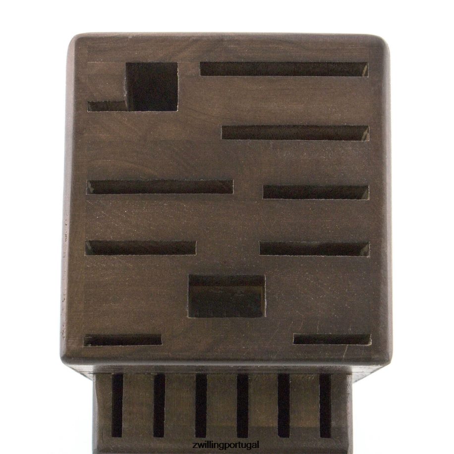 Zwilling talheres 442PVP205 armazenamento de nogueira, nogueira, bloco de facas duplo vazio