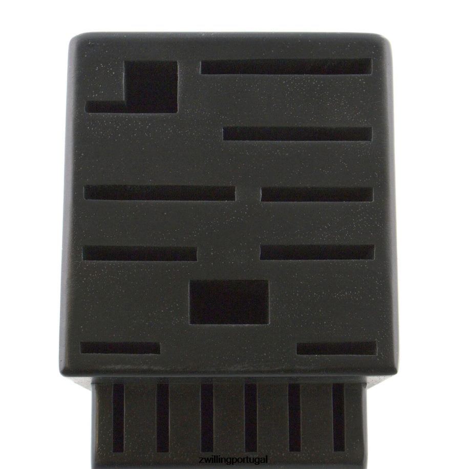 Zwilling talheres 442PVP247 cinza de armazenamento, seringueira, bloco de faca preto duplo vazio