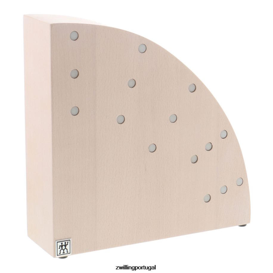 Zwilling talheres 442PVP264 armazenamento em madeira de faia, madeira de faia, bloco magnético italiano redondo - branco