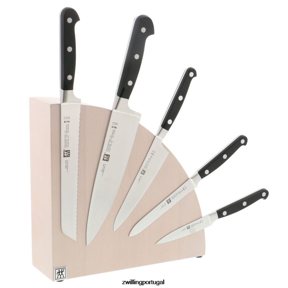 Zwilling talheres 442PVP264 armazenamento em madeira de faia, madeira de faia, bloco magnético italiano redondo - branco