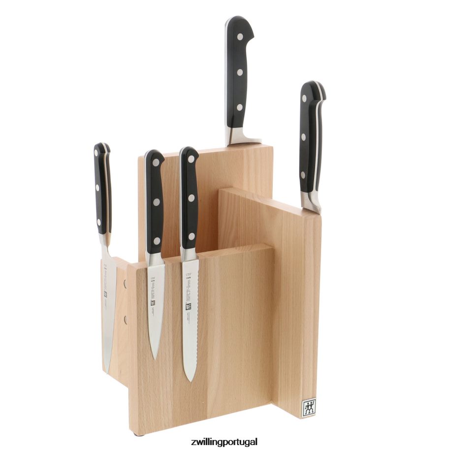 Zwilling talheres 442PVP269 madeira de faia para armazenamento, madeira de faia, bloco magnético italiano quadrado - natural