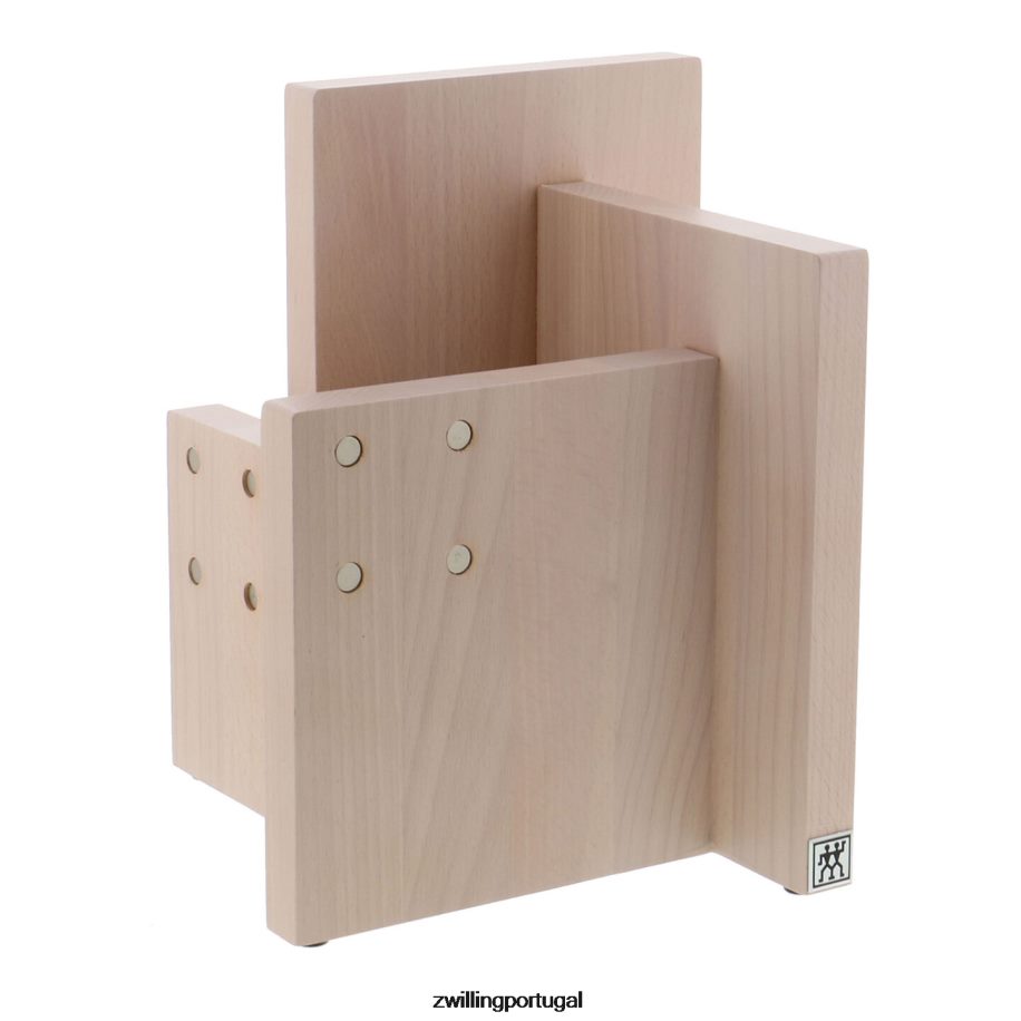 Zwilling talheres 442PVP270 armazenamento em madeira de faia, madeira de faia, bloco magnético italiano quadrado - branco