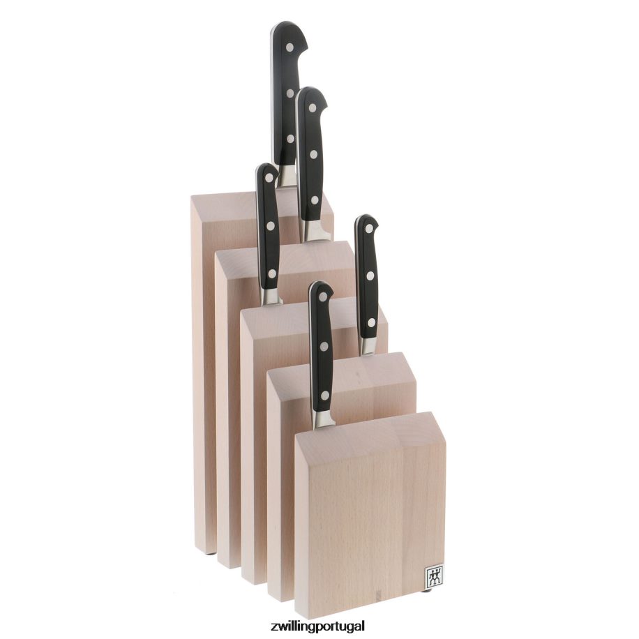 Zwilling talheres 442PVP277 armazenamento em madeira de faia, madeira de faia, bloco magnético italiano vertical - branco