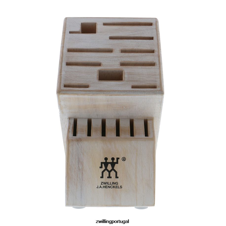Zwilling talheres 442PVP332 armazenamento de seringueira, seringueira, bloco de faca branco rústico duplo vazio