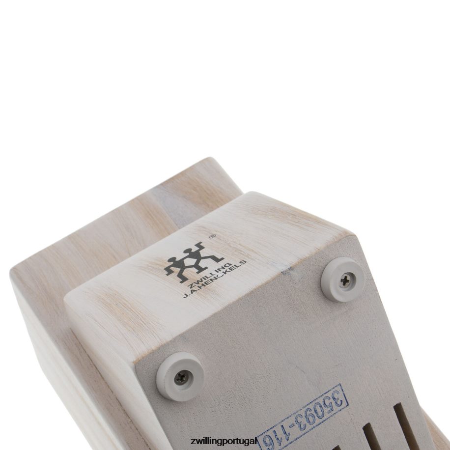 Zwilling talheres 442PVP332 armazenamento de seringueira, seringueira, bloco de faca branco rústico duplo vazio
