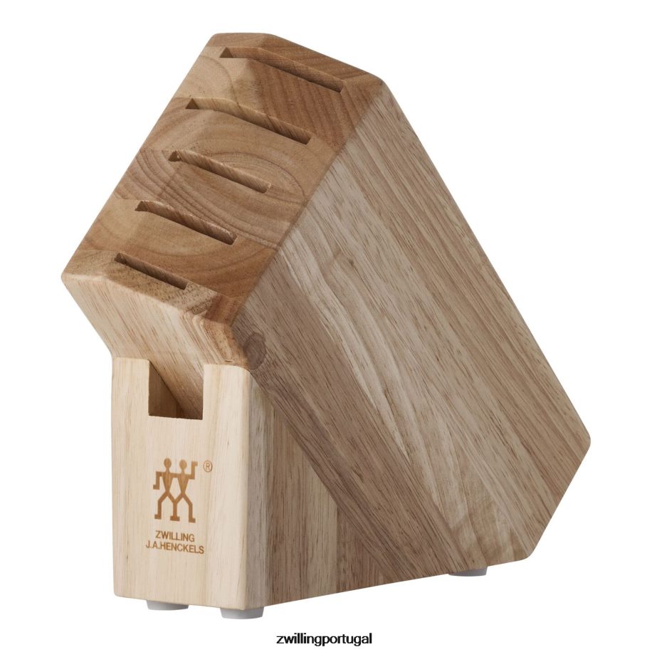 Zwilling talheres 442PVP391 armazenamento em madeira de borracha, bloco de estúdio profissional vazio