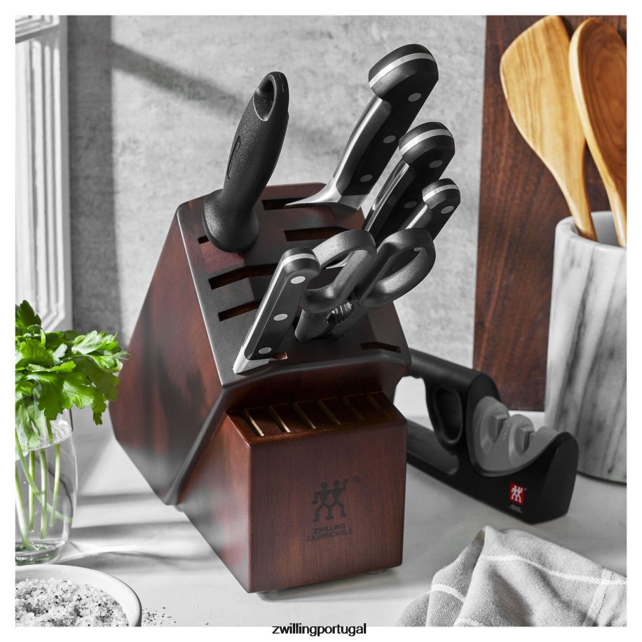 Zwilling talheres 442PVP4 pro 8 peças, conjunto de bloco de faca