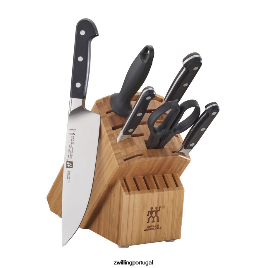 Zwilling talheres 442PVP100 pro 7 peças, conjunto de bloco de faca, bambu