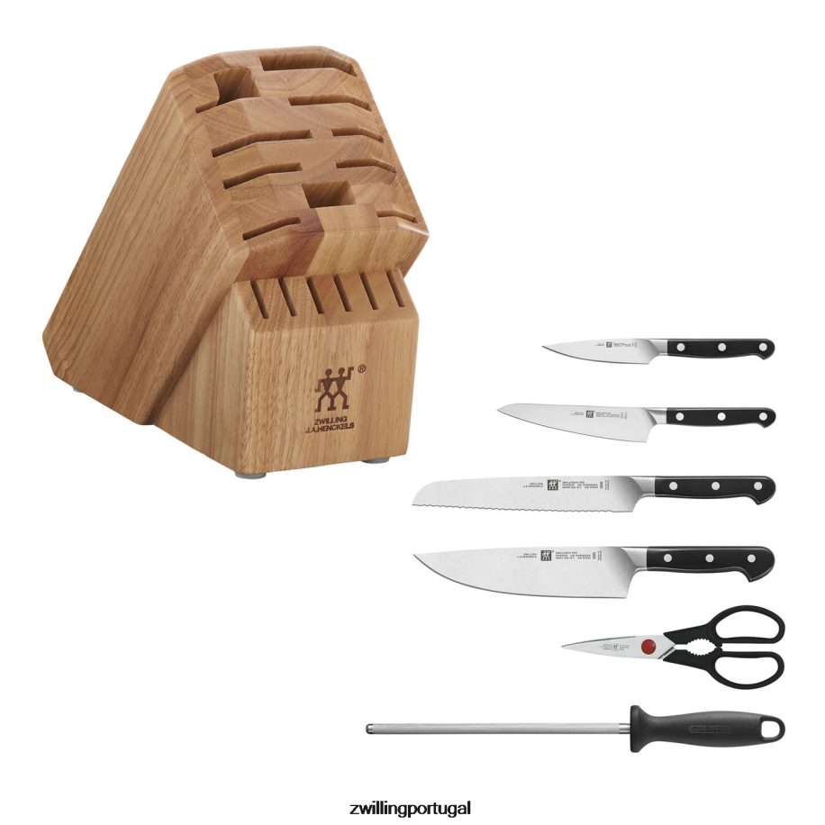 Zwilling talheres 442PVP94 pro 7 peças, conjunto de bloco de faca, natural