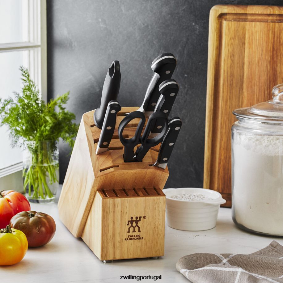 Zwilling talheres 442PVP94 pro 7 peças, conjunto de bloco de faca, natural