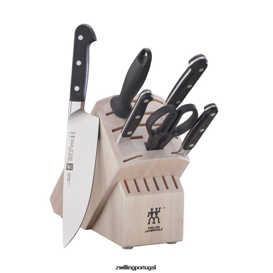Zwilling talheres 442PVP96 pro 7 peças, conjunto de bloco de faca, branco