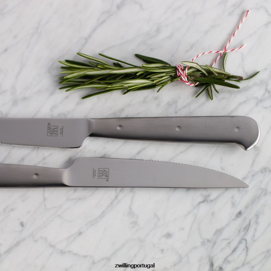 Zwilling talheres 442PVP9 Conjuntos de bife de 8 peças, conjunto de faca de bife de aço inoxidável em caixa de apresentação preta