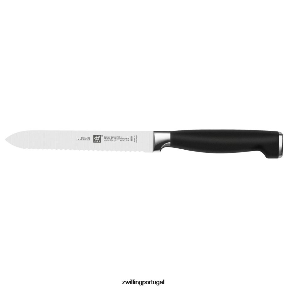 Zwilling talheres 442PVP378 twin four star ii 7 peças, conjunto de bloco de faca
