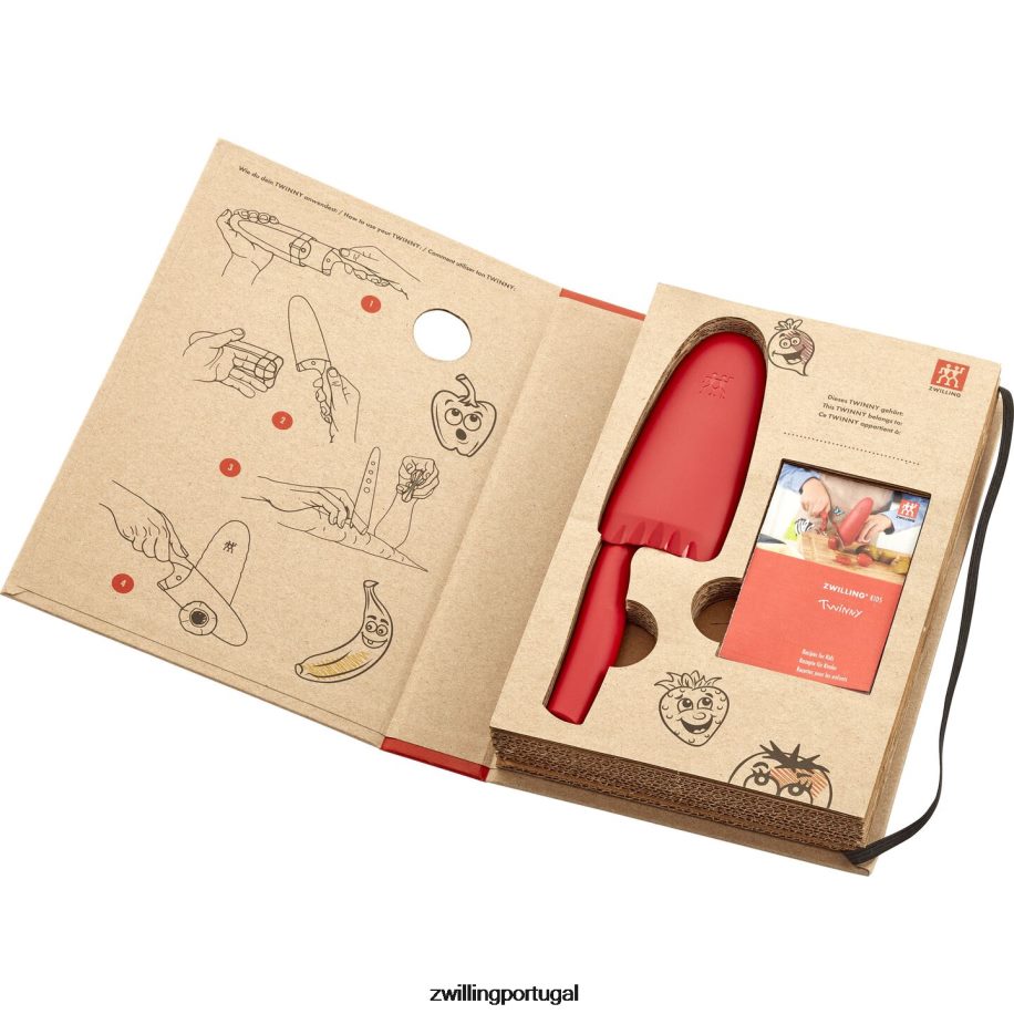 Zwilling talheres 442PVP98 Twinny 4,25 polegadas, faca de chef, vermelha