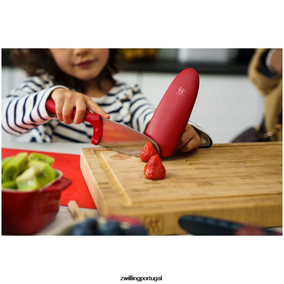 Zwilling talheres 442PVP98 Twinny 4,25 polegadas, faca de chef, vermelha