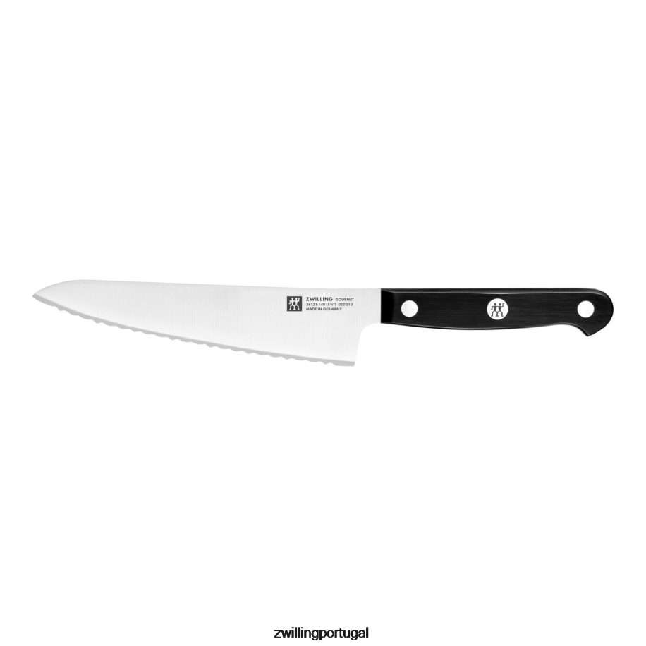 Zwilling talheres 442PVP244 faca de preparação gourmet de 5,5 polegadas, borda serrilhada