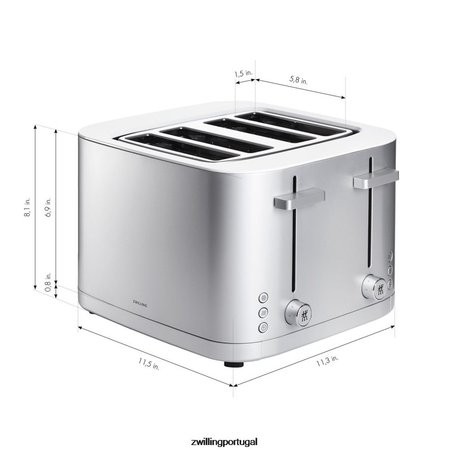 Zwilling talheres 442PVP561 Torradeira enfinigy de 4 slots - prata - remodelada