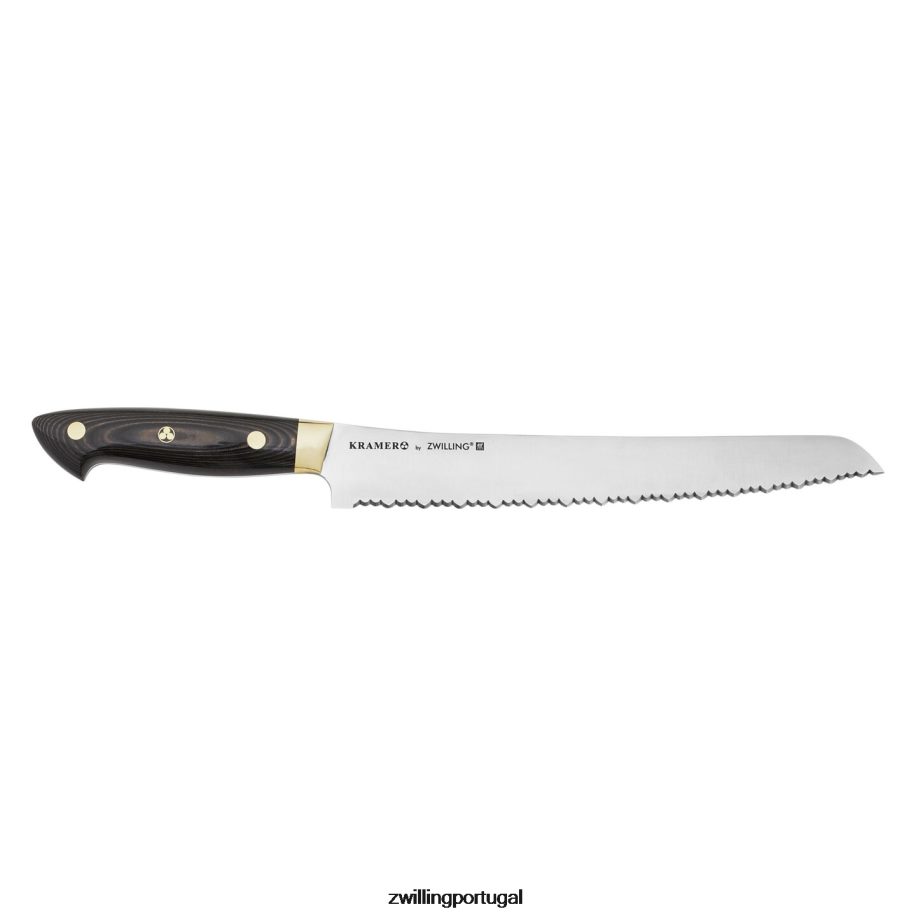 Zwilling talheres 442PVP288 bob kramer carbono 2.0 10 polegadas, faca de pão