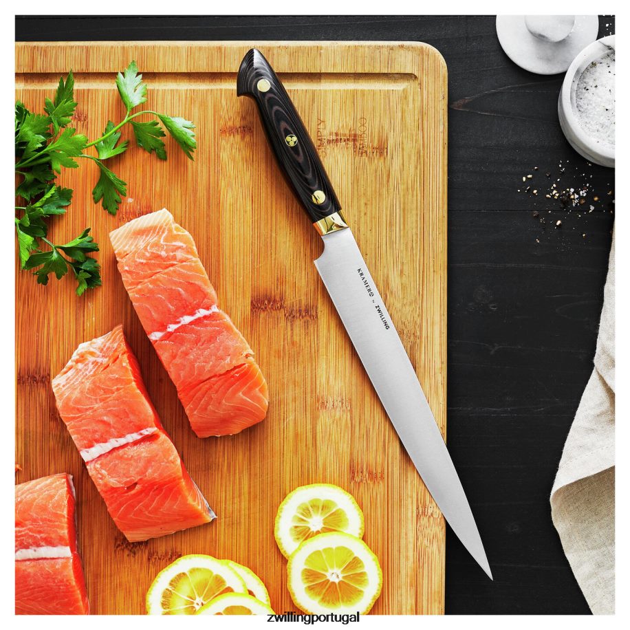 Zwilling talheres 442PVP304 faca de corte bob kramer carbono 2.0 de 9 polegadas