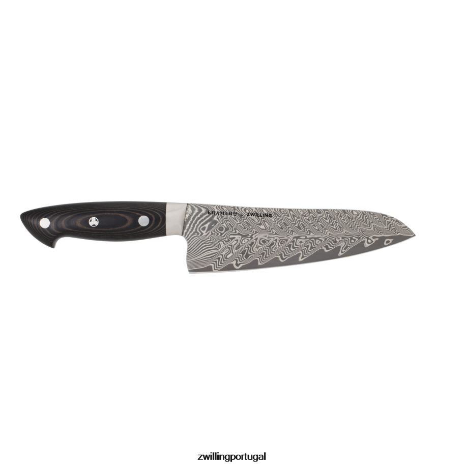 Zwilling talheres 442PVP129 kramer - coleção euroline inoxidável damasco faca santoku de 7 polegadas, fio fino