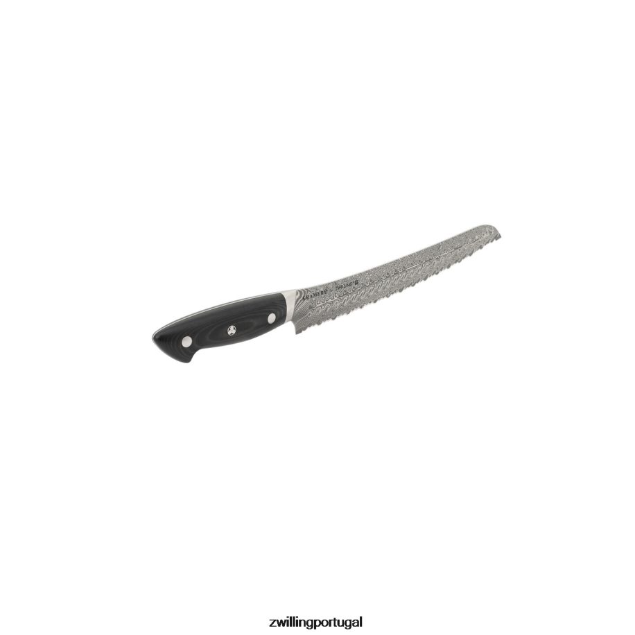 Zwilling talheres 442PVP259 kramer - coleção euroline inoxidável damasco 10 polegadas, faca de pão