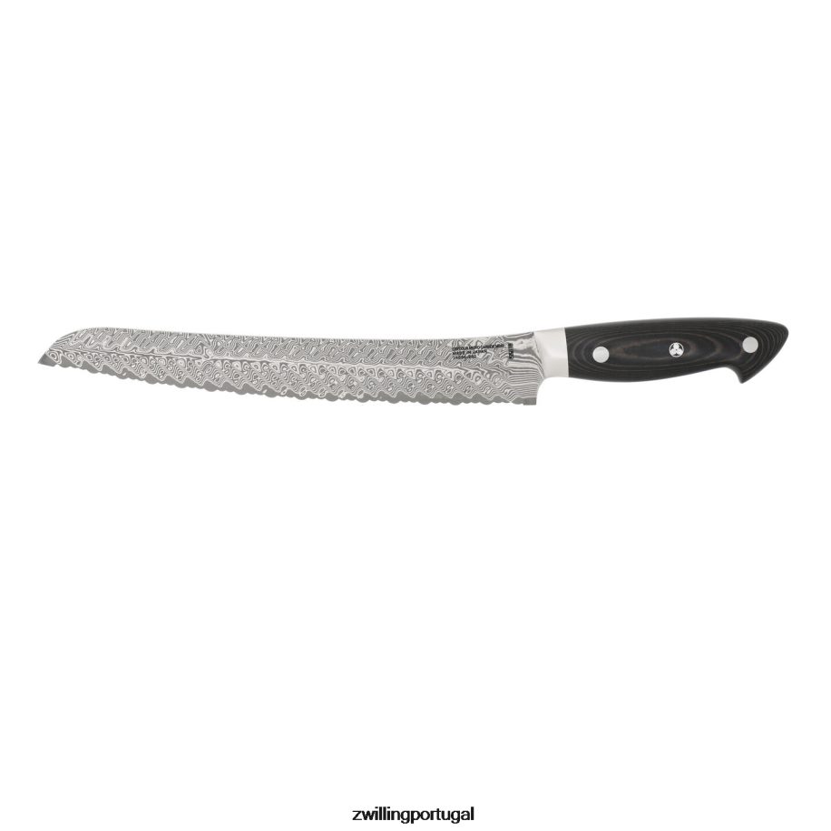 Zwilling talheres 442PVP259 kramer - coleção euroline inoxidável damasco 10 polegadas, faca de pão