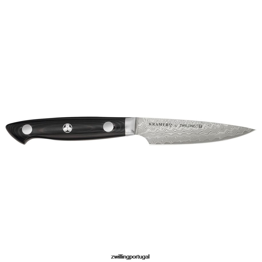 Zwilling talheres 442PVP272 kramer - coleção euroline inoxidável damasco de 3,5 polegadas, faca de descascar