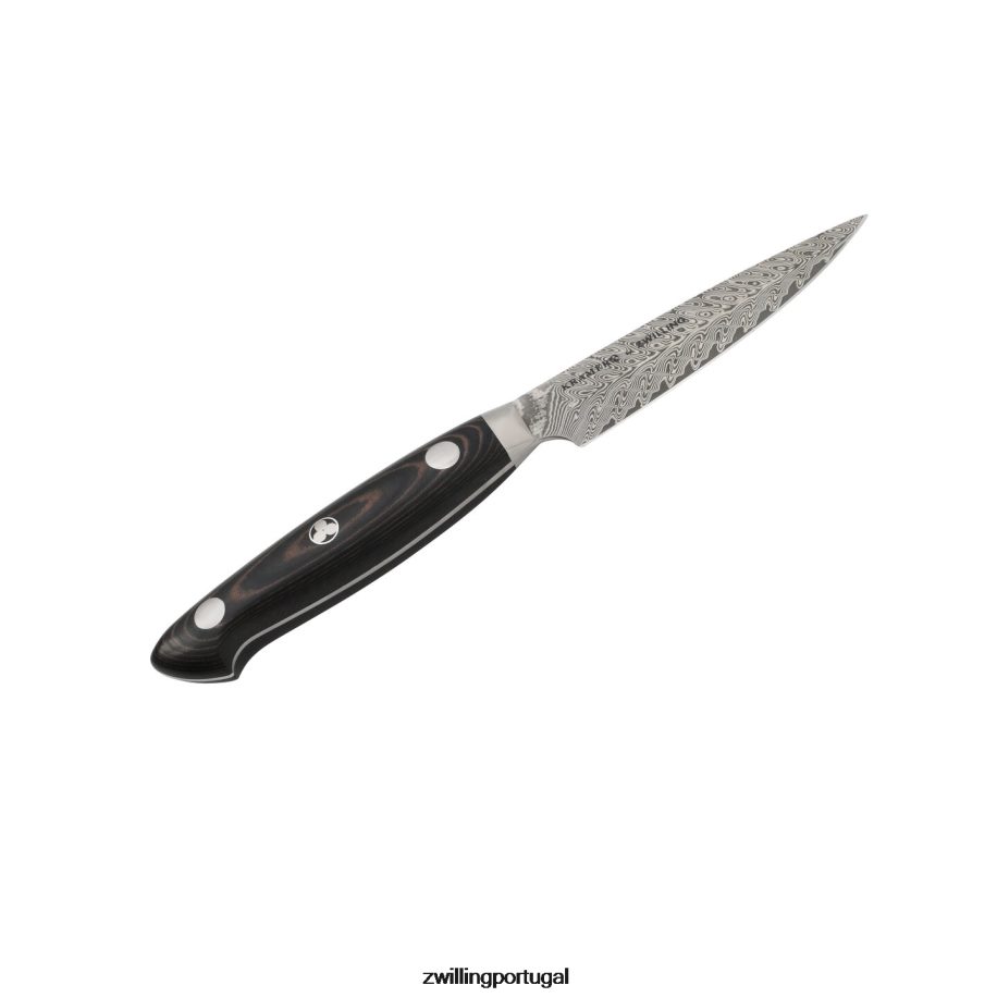 Zwilling talheres 442PVP272 kramer - coleção euroline inoxidável damasco de 3,5 polegadas, faca de descascar