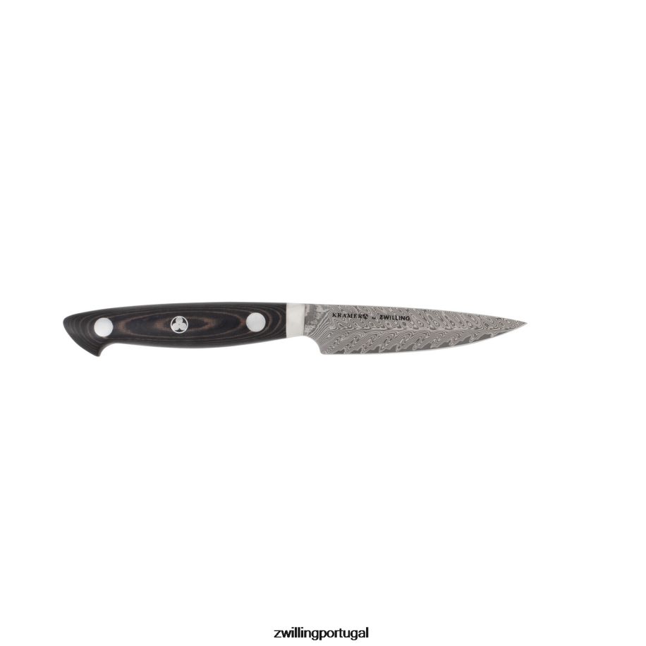 Zwilling talheres 442PVP272 kramer - coleção euroline inoxidável damasco de 3,5 polegadas, faca de descascar