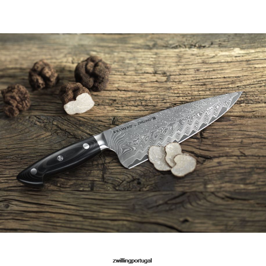 Zwilling talheres 442PVP53 kramer - coleção euroline inoxidável damasco 8 polegadas, faca de chef