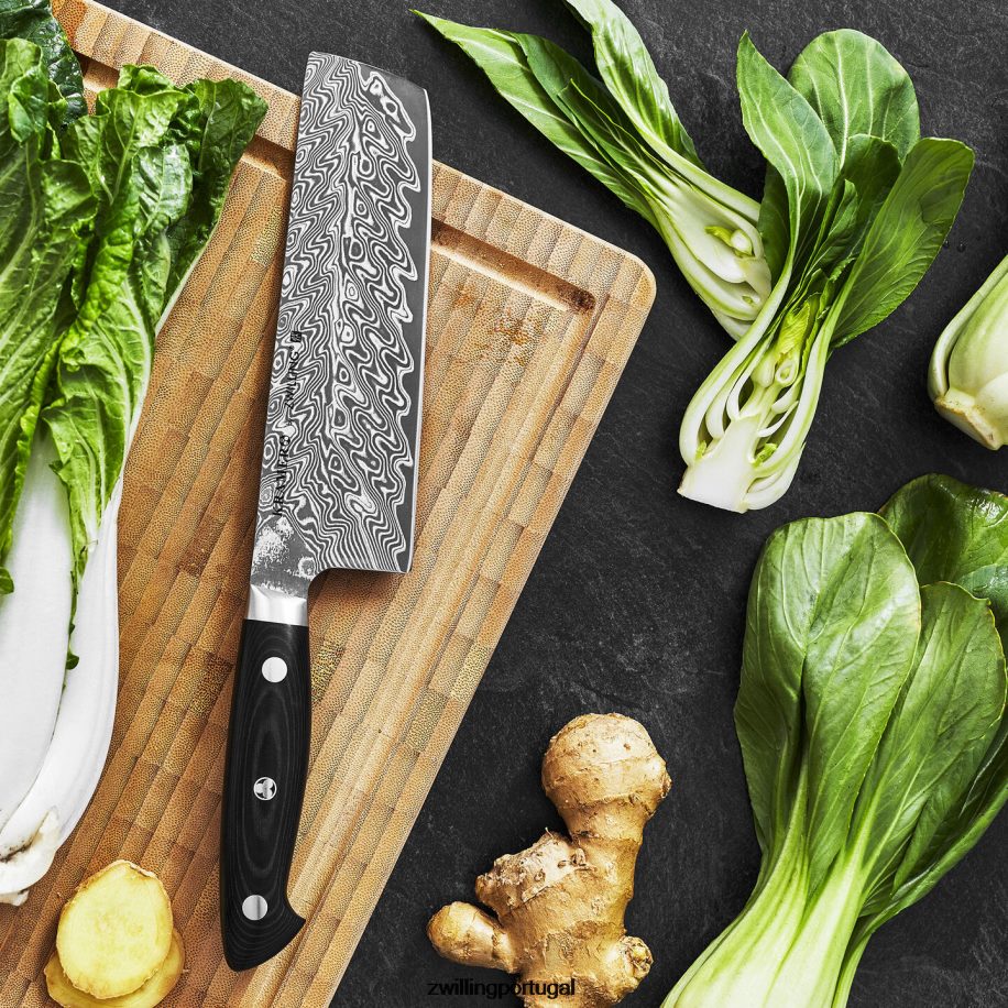 Zwilling talheres 442PVP75 kramer - coleção euroline inoxidável damasco 6,5 polegadas, nakiri