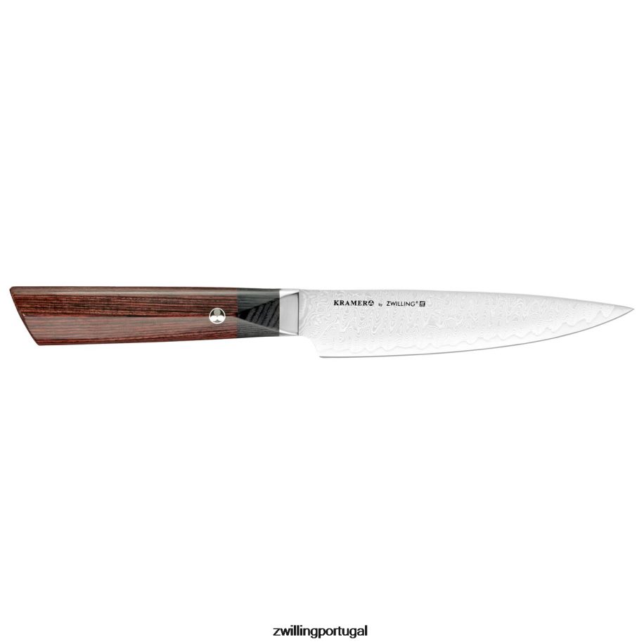 Zwilling talheres 442PVP187 bob kramer - meiji 7 peças, conjunto de bloco de faca, marrom