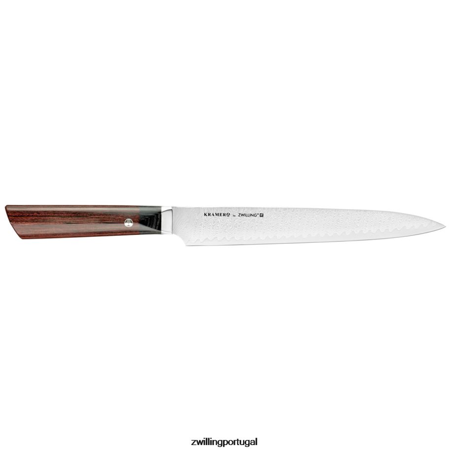 Zwilling talheres 442PVP187 bob kramer - meiji 7 peças, conjunto de bloco de faca, marrom