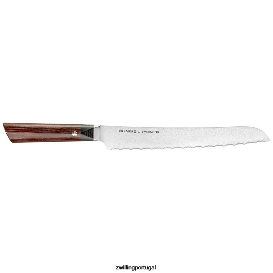 Zwilling talheres 442PVP187 bob kramer - meiji 7 peças, conjunto de bloco de faca, marrom