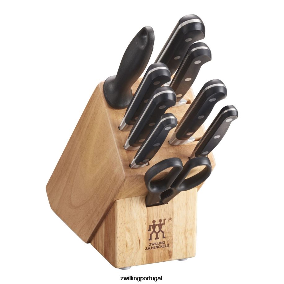 Zwilling talheres 442PVP107 profissional 10 peças, conjunto de bloco de faca, natural