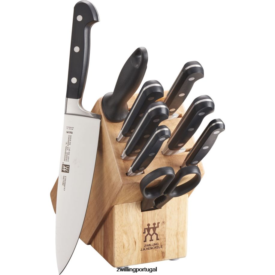 Zwilling talheres 442PVP107 profissional 10 peças, conjunto de bloco de faca, natural
