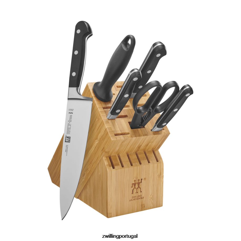 Zwilling talheres 442PVP110 profissional 7 peças, conjunto de bloco de faca, bambu