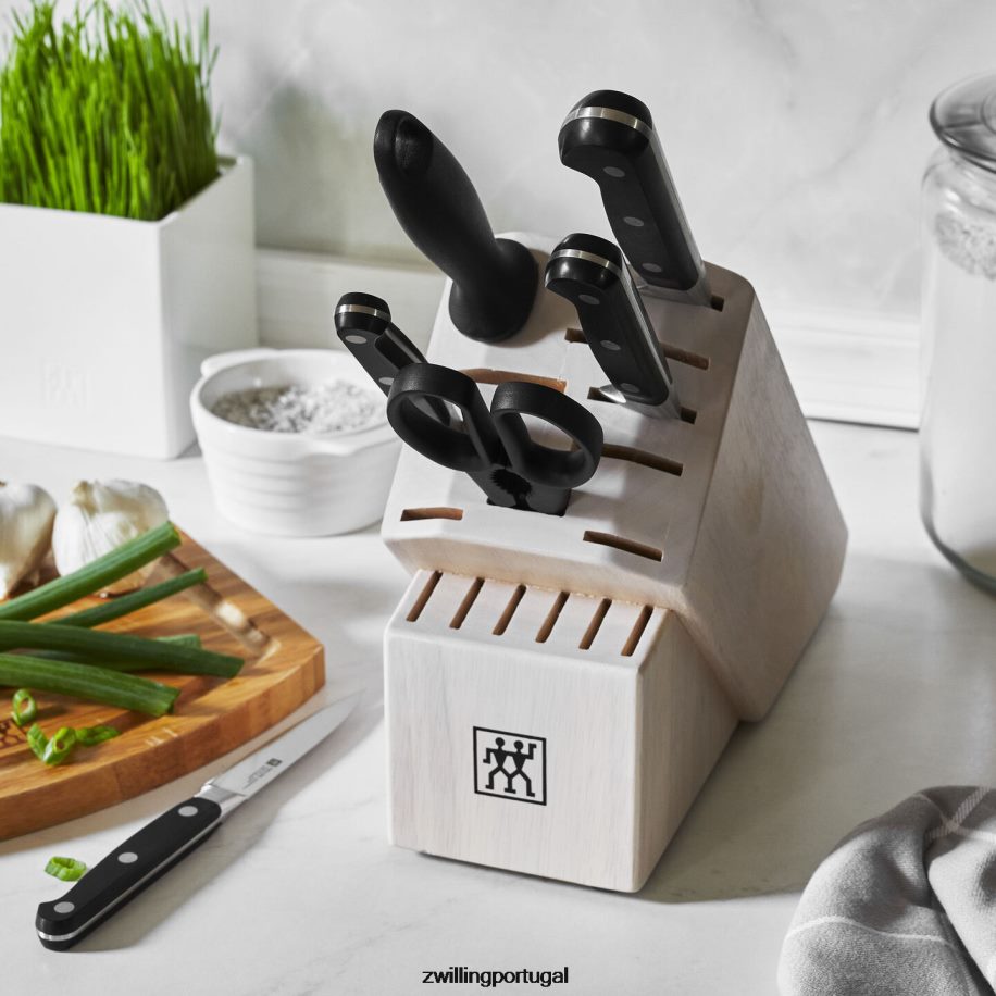 Zwilling talheres 442PVP115 profissional 7 peças, conjunto de bloco de faca, branco