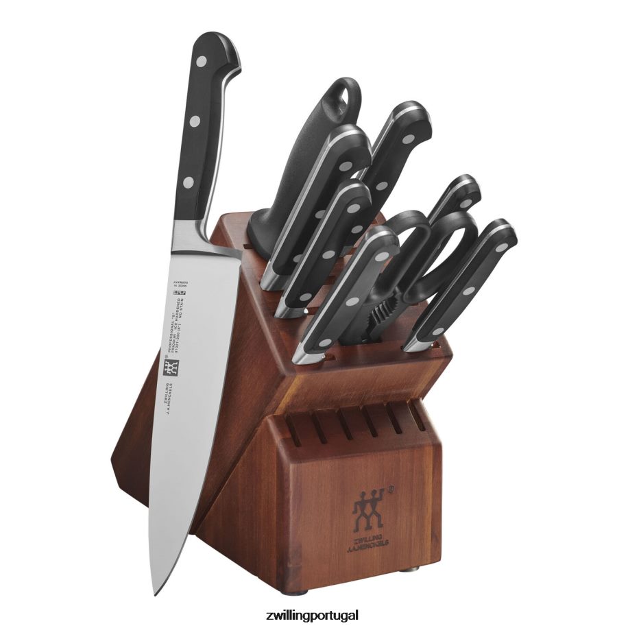 Zwilling talheres 442PVP138 profissional 10 peças, conjunto de blocos com bloco de acácia, acácia