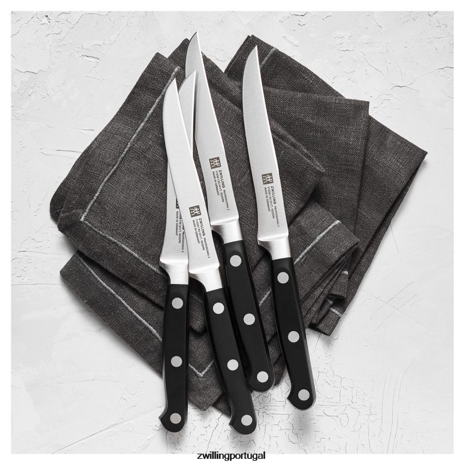 Zwilling talheres 442PVP39 conjunto profissional de 4 peças, faca de bife