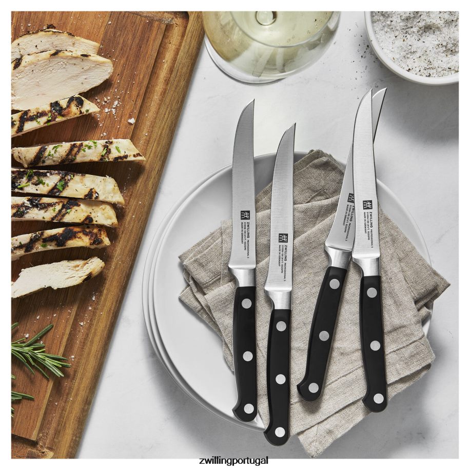 Zwilling talheres 442PVP39 conjunto profissional de 4 peças, faca de bife