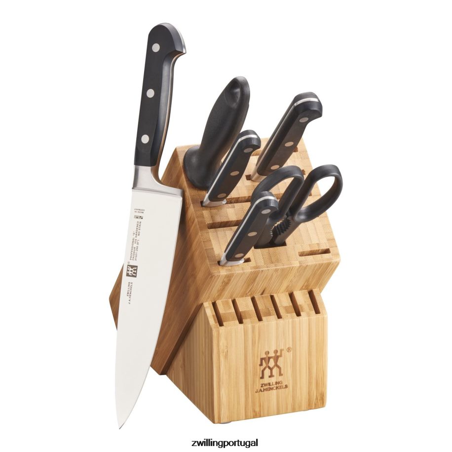 Zwilling talheres 442PVP51 profissional 7 peças, conjunto de bloco de faca, natural
